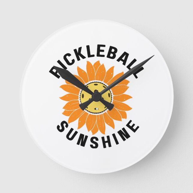 Pickleball sunshine round clock (Front)