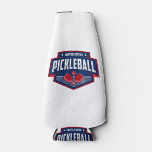 Pickleball Support the Team Pickleball Player USA  Bottle Cooler