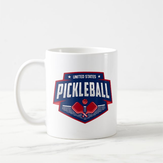 Pickleball Support the Team Pickleball Player USA  Coffee Mug (Left)