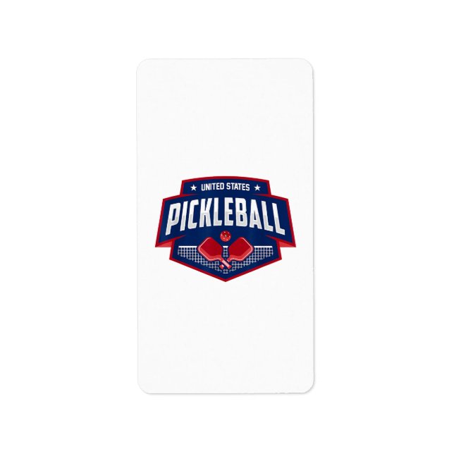 Pickleball Support the Team Pickleball Player USA  Label (Front)