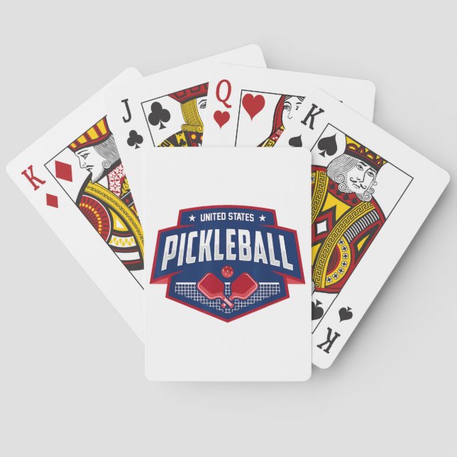 Pickleball Support the Team Pickleball Player USA  Playing Cards (Back)