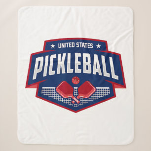 Pickleball Support the Team Pickleball Player USA  Sherpa Blanket