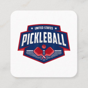 Pickleball Support the Team Pickleball Player USA  Square Business Card