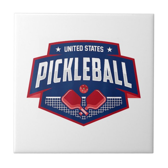 Pickleball Support the Team Pickleball Player USA  Tile (Front)