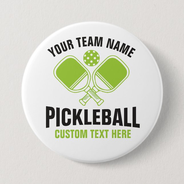 Pickleball Team Club Pickleball Player 3 Inch Round Button (Front)
