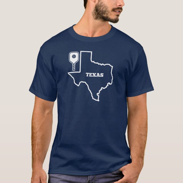 Pickleball Texas Map T-Shirt (Front)