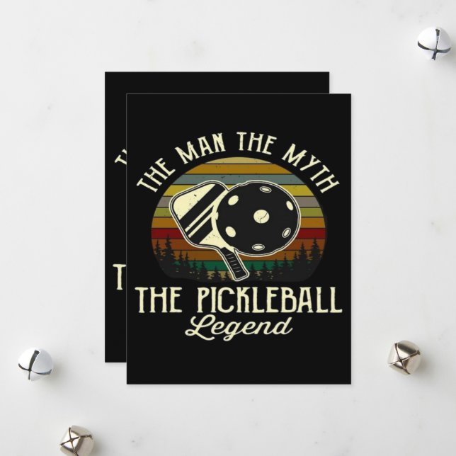 Pickleball- The Man, The Myth, The Legend  Holiday Card (Front/Back In Situ)