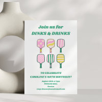 Pickleball Theme Pink Green Retro Birthday Party
