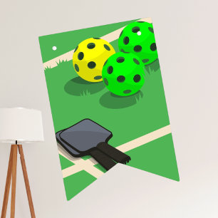 Pickleball Themed Sports Dinking Birthday Party Bunting Flags