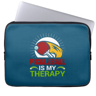 Pickleball Therapy: A Playful Escape on the Court Laptop Sleeve