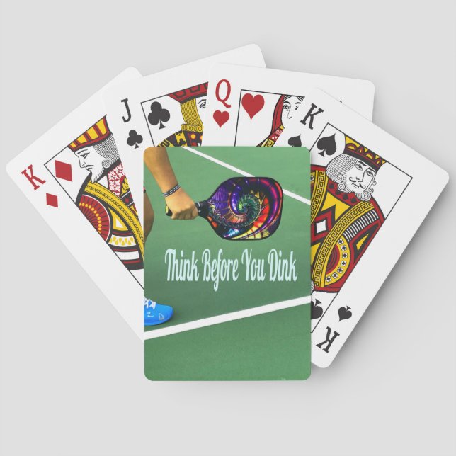 Pickleball Think Before You Dink Playing Cards (Back)