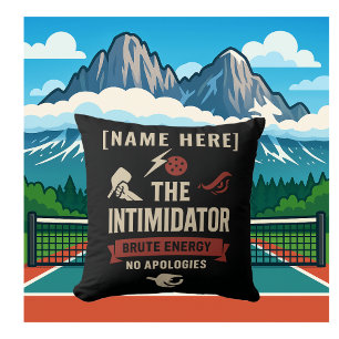 Pickleball Throw Pillow Featuring Intimidator