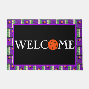Pickleball 'Til the Streetlights Come On! Purple Doormat