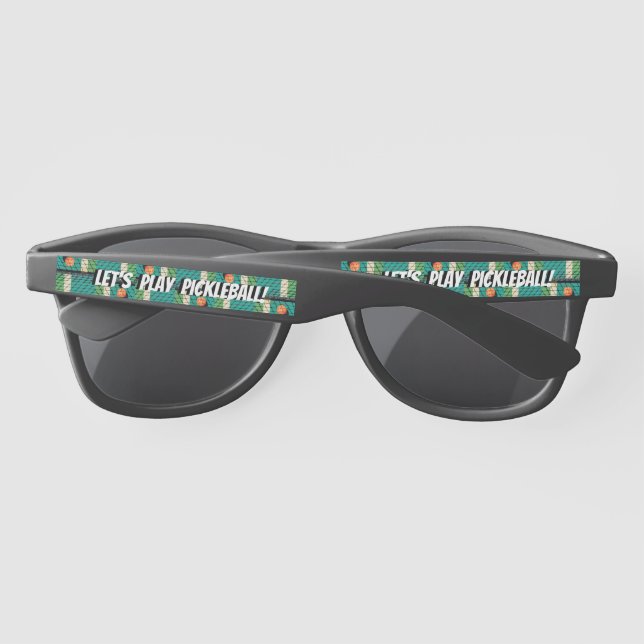 Pickleball 'Til the Streetlights Come On Teal Sunglasses (Back)