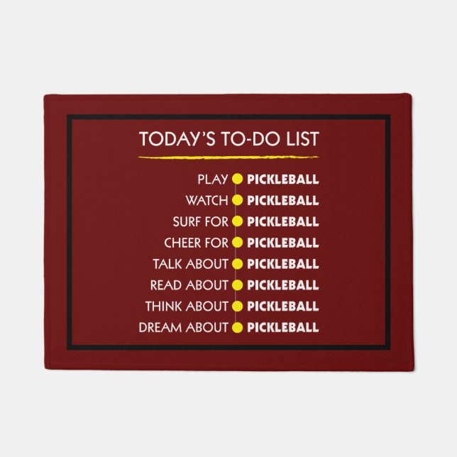 Pickleball - Today's to-do list Doormat (Front)