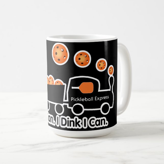 Pickleball Training I Dink I Can Orange Ball Coffee Mug (Front Right)