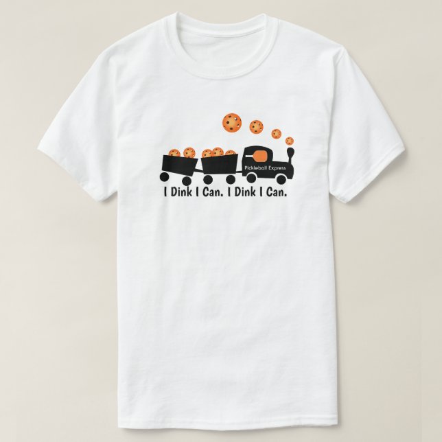 Pickleball Training I Dink I Can Orange Ball T-Shirt (Design Front)