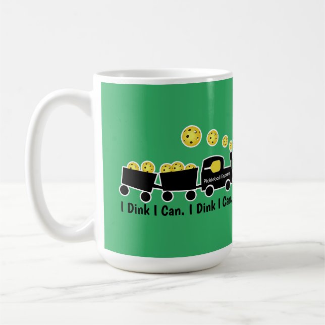 Pickleball Training I Dink I Can Yellow Ball Coffee Mug (Left)