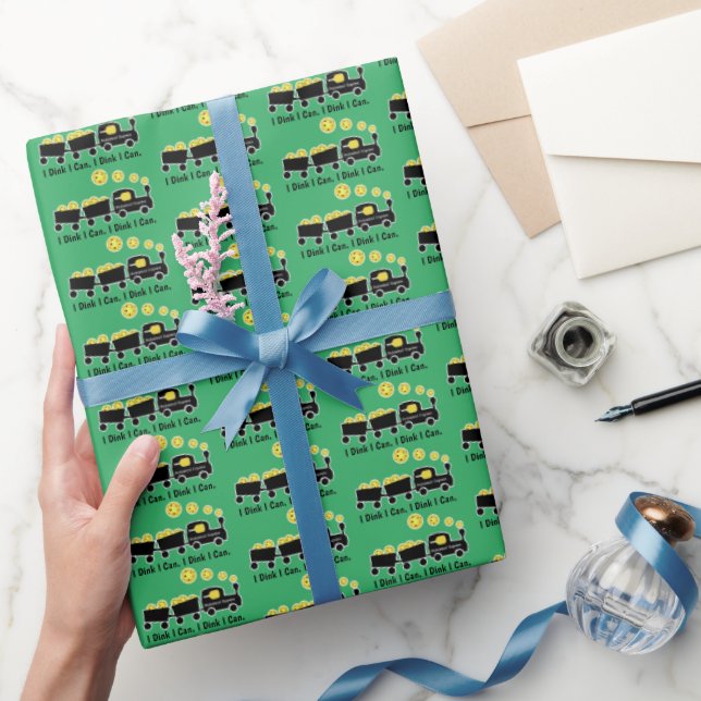Pickleball Training I Dink I Can Yellow Ball Wrapping Paper (Gifting)