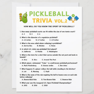 Pickleball Trivia Game Vol.2
