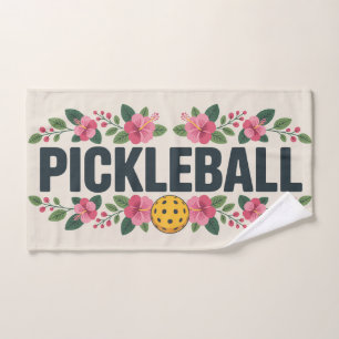 Pickleball Tropical Graphic Vacation Hand Towel