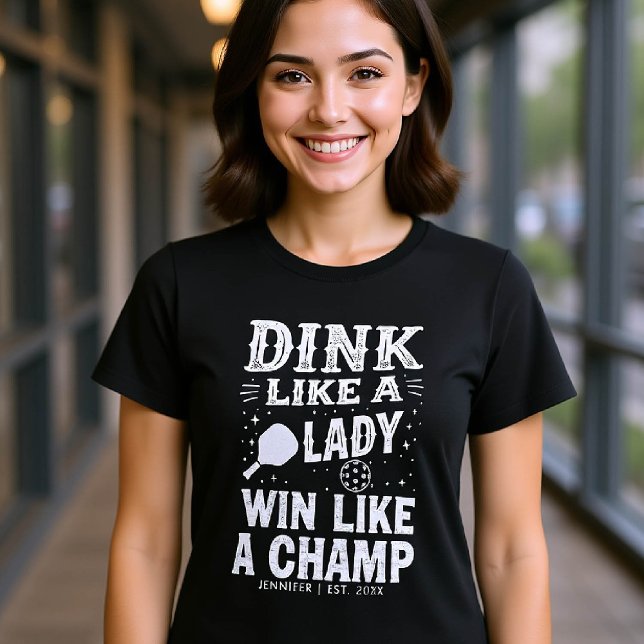 Pickleball Typography Funny Gift Personalized T-Shirt (pickleball gift personalized funny shirt women typography paddle birthday christmas club saying)