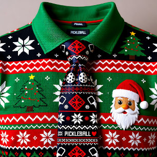 😄 Pickleball🎄 Ugly Christmas Sweater style  Tie