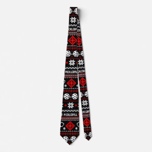 😄 Pickleball🎄 Ugly Christmas Sweater style  Tie