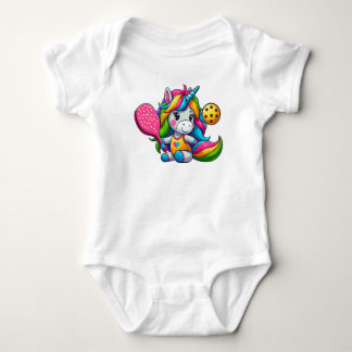 Pickleball Unicorn Baby Bodysuit