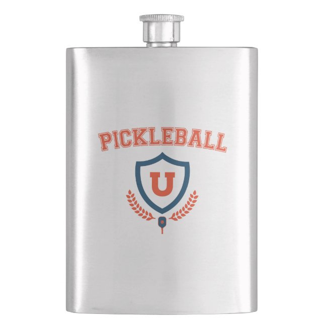 Pickleball University Hip Flask (Front)