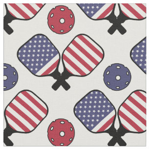 Pickleball USA 1, with paddles and pickleballs Fabric