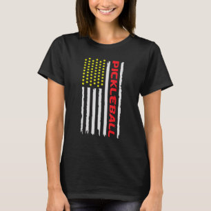 Pickleball USA American Flag US Player Paddleball T-Shirt