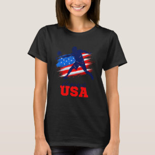 Pickleball Usa Support Team American Flag Pickleba T-Shirt
