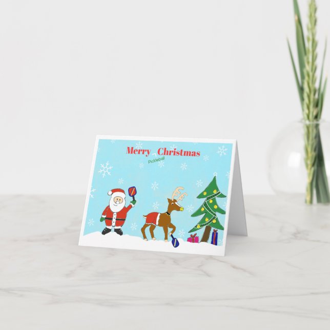 Pickleball vacances Noël cartes de voeux (Devant)