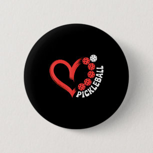 Pickleball valentine day heart 2 inch round button