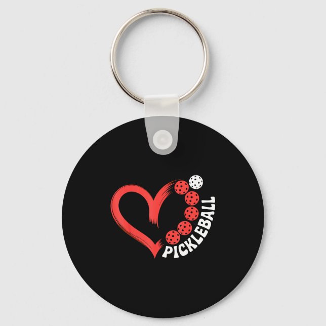 Pickleball valentine day heart  keychain (Front)