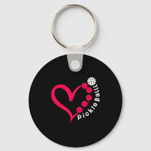 Pickleball valentine - heart pickleball lovers keychain
