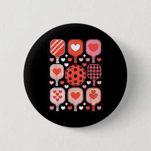 Pickleball valentine's day funny heart paddleball 2 inch round button