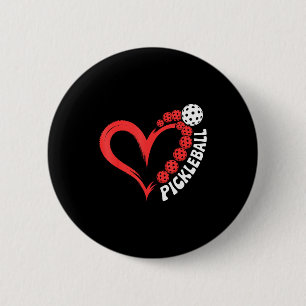 Pickleball valentine's day heart 2 inch round button
