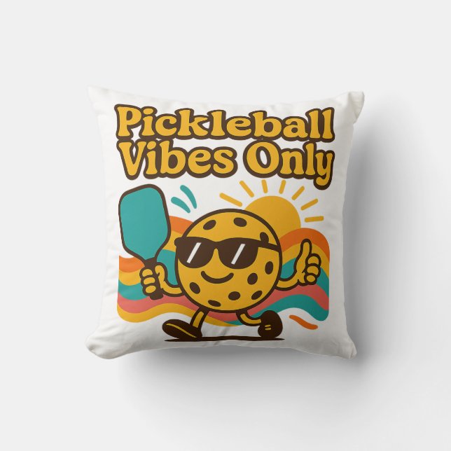Pickleball Vibes Only 2025 Throw Pillow (Front)