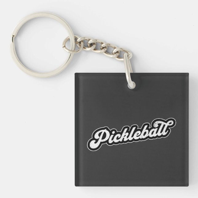 Pickleball Vintage Retro Keychain (Front)