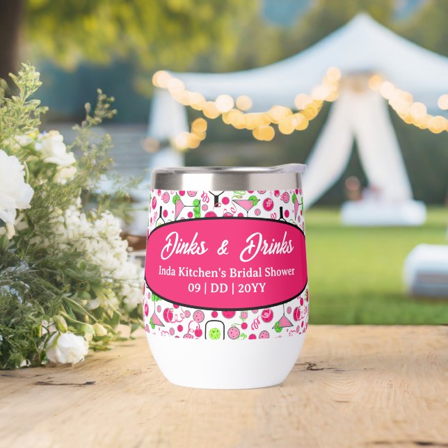 Pickleball Wedding Shower Pink Cosmo Personalized (Wedding)
