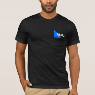 PICKLEBALL White Text Bright Blue Triangle Wedge T-Shirt