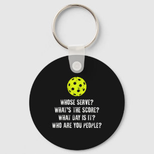 Pickleball whose serve whats score pickle ball  keychain