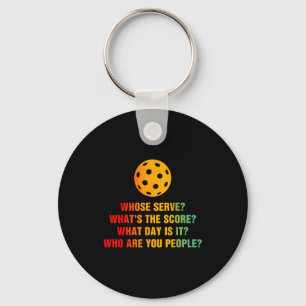Pickleball whose serve whats score pickle ball  keychain