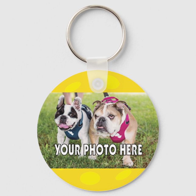 Pickleball with any photo keychain (Front)
