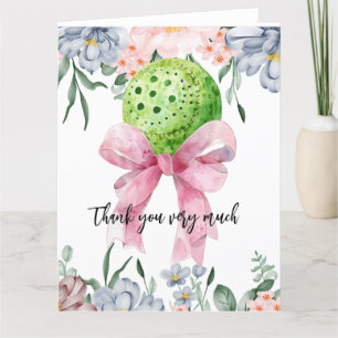 Pickleball with Flower watercolor Thank You Card