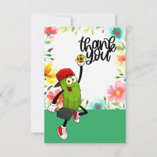 Pickleball with flowers thank you card