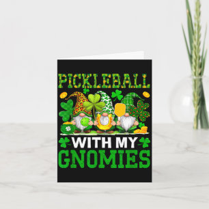 Pickleball with gnomies st. patrick's day player card