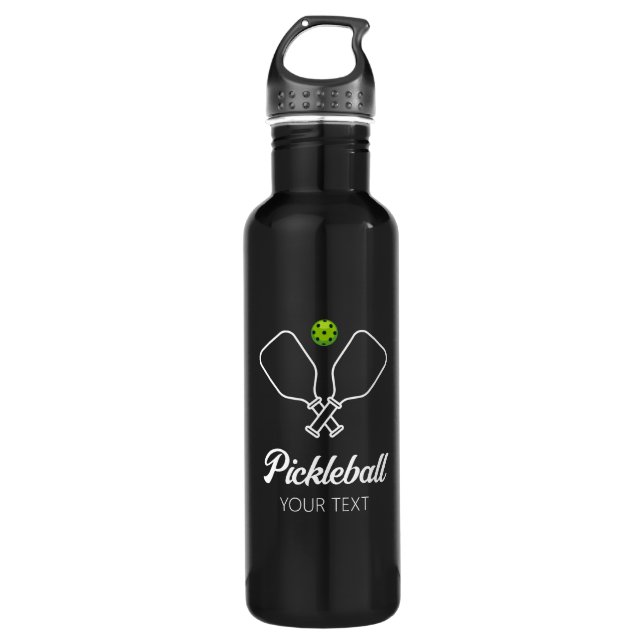 Pickleball with Paddles & Ball Personalized  710 Ml Water Bottle (Front)